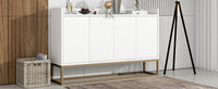 Modern Sideboard Elegant Buffet Cabinet Large Storage Space for Dining Room Entryway White