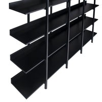 5 Tier Bookcase Home Office Open Bookshelf, Vintage Industrial Style Shelf With Metal Frame, MDF Board