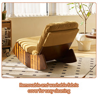 Elegant Upholstered Glider Rocking Chair with Solid Wood Frame for Living Room Nursery and Bedroom Relaxation