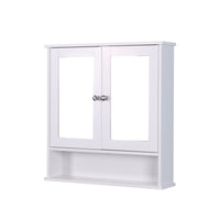 Wall Mounted Bathroom Cabinet with 2 Mirror Doors Adjustable Shelf Storage Organizer Space Saver