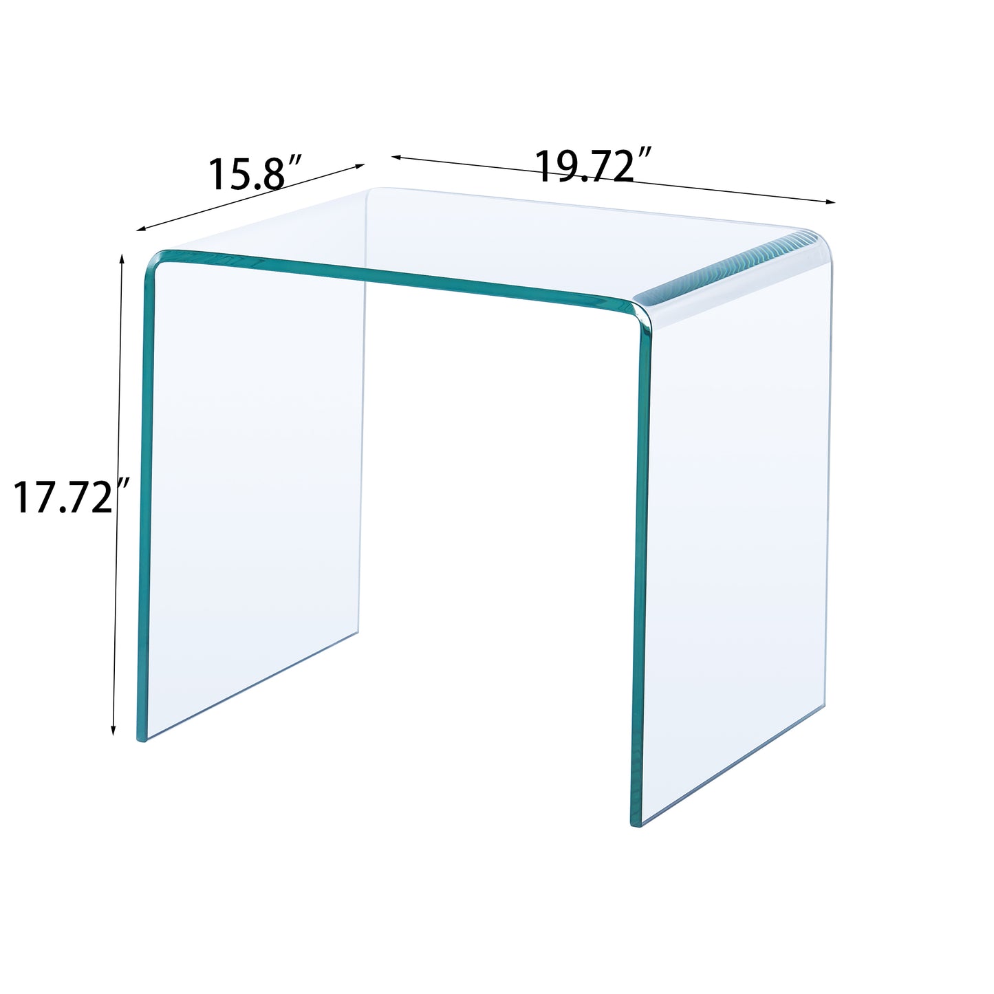 Small Clear Glass Side Table Tempered Glass End Table Modern Coffee Table for Living Room Bedroom