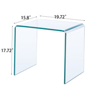 Small Clear Glass Side Table Tempered Glass End Table Modern Coffee Table for Living Room Bedroom