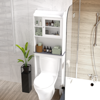 Modern Over The Toilet Space Saver Storage Cabinet - Stylish Wood Organizer for Bathroom, White