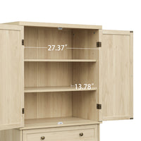 4 Door Storage Cabinet with 1 Drawer and 4 Adjustable Shelves for Home Office Organization