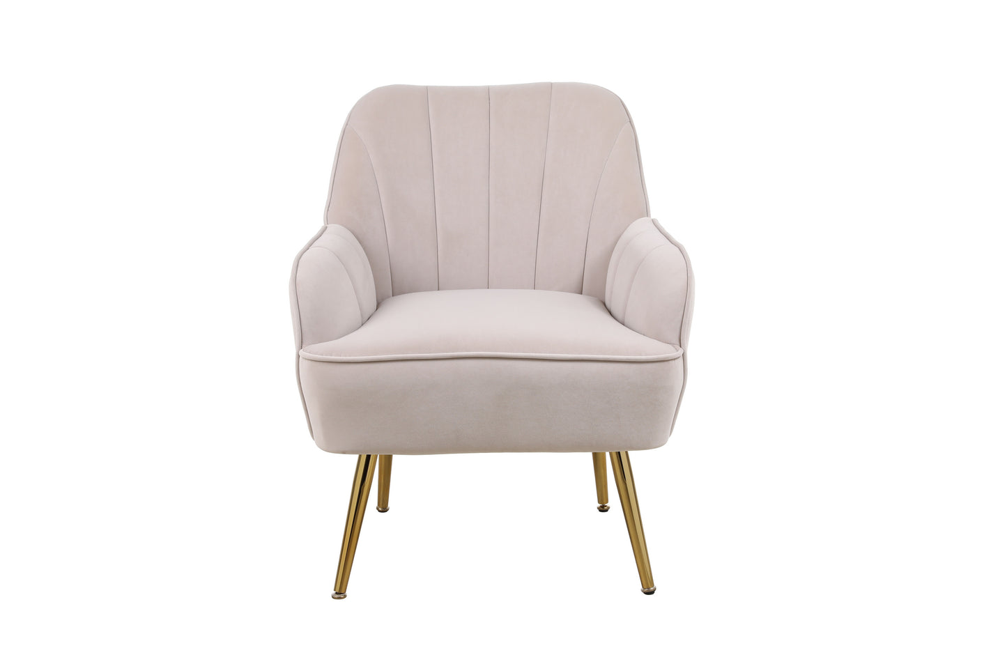 Modern Mid Century Velvet Sherpa Armchair for Living Room Bedroom Office Easy Assembly Beige