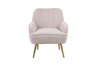 Modern Mid Century Velvet Sherpa Armchair for Living Room Bedroom Office Easy Assembly Beige