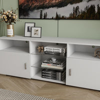 Modern TV Stand for 32-60 inch TV with Drawer and LED Lights Entertainment Center for Living Room Game Room Bedroom