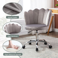 Product Name: Velvet Home Office Chair with Silver Base