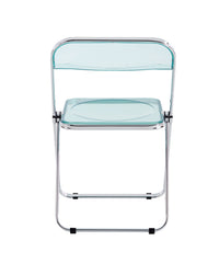 Clear Folding Chair Transparent Plastic Modern Living Room Seat Lightweight Comfortable Design