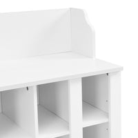 Shoe Storage Bench with Shelves and Hooks Elegant Hall Tree Entryway Organizer for Hallway Foyer Mudroom White