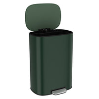 13 Gallon 50L Kitchen Foot Pedal Soft Close Trash Can Stainless Steel Ellipse Design Green