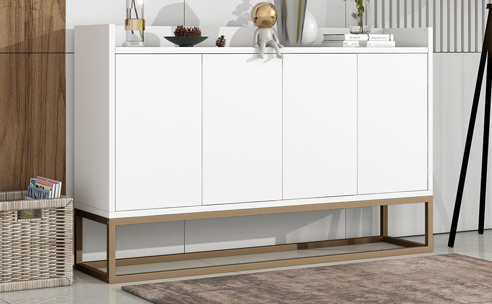 Modern Sideboard Elegant Buffet Cabinet Large Storage Space for Dining Room Entryway White