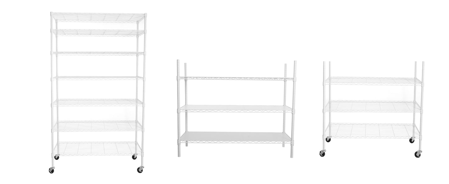 7 Tier Heavy Duty Wire Shelving Unit 2450 LBS Capacity Height Adjustable Metal Storage Rack with Wheels for Garage and Home Organization