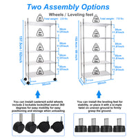 5 Tier Heavy Duty Wire Shelving Unit Adjustable Storage Shelves for Garage Kitchen Office Commercial Use Chrome Finish