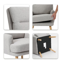 Mid Century Modern Accent Chair and Ottoman Set with Adjustable Backrest for Living Room Bedroom and Study