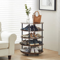 4-Tier Revolving Shoe Rack Storage Organizer for Closet and Entryway Space Saver Adjustable Design