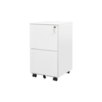 2 Drawer Mobile File Cabinet with Lock Rolling Office Storage Anti-Tilt Wheels Legal Letter Size Under Desk