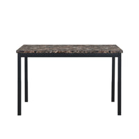 Faux Marble Top Metal Frame Dinette Table for Dining Room Kitchen Modern Design
