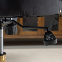 Premium Spring Cushioned Adjustable Desk Chair With Hand-Pulled Buttons And Golden Metal Base