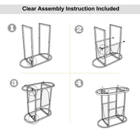 Glass Oval Small Side Tables for Living Room Set of 2 with Magazine Organizer and Storage Space Ideal for Small Spaces