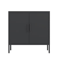 Metal Storage Cabinet with Doors Adjustable Shelves Steel Garage File Cabinet for Home Office School Gym Black