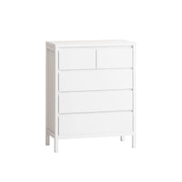 4-Tier 5-Drawer MDF Storage Cabinet for Bedroom Living Room Dining Room Hallways White