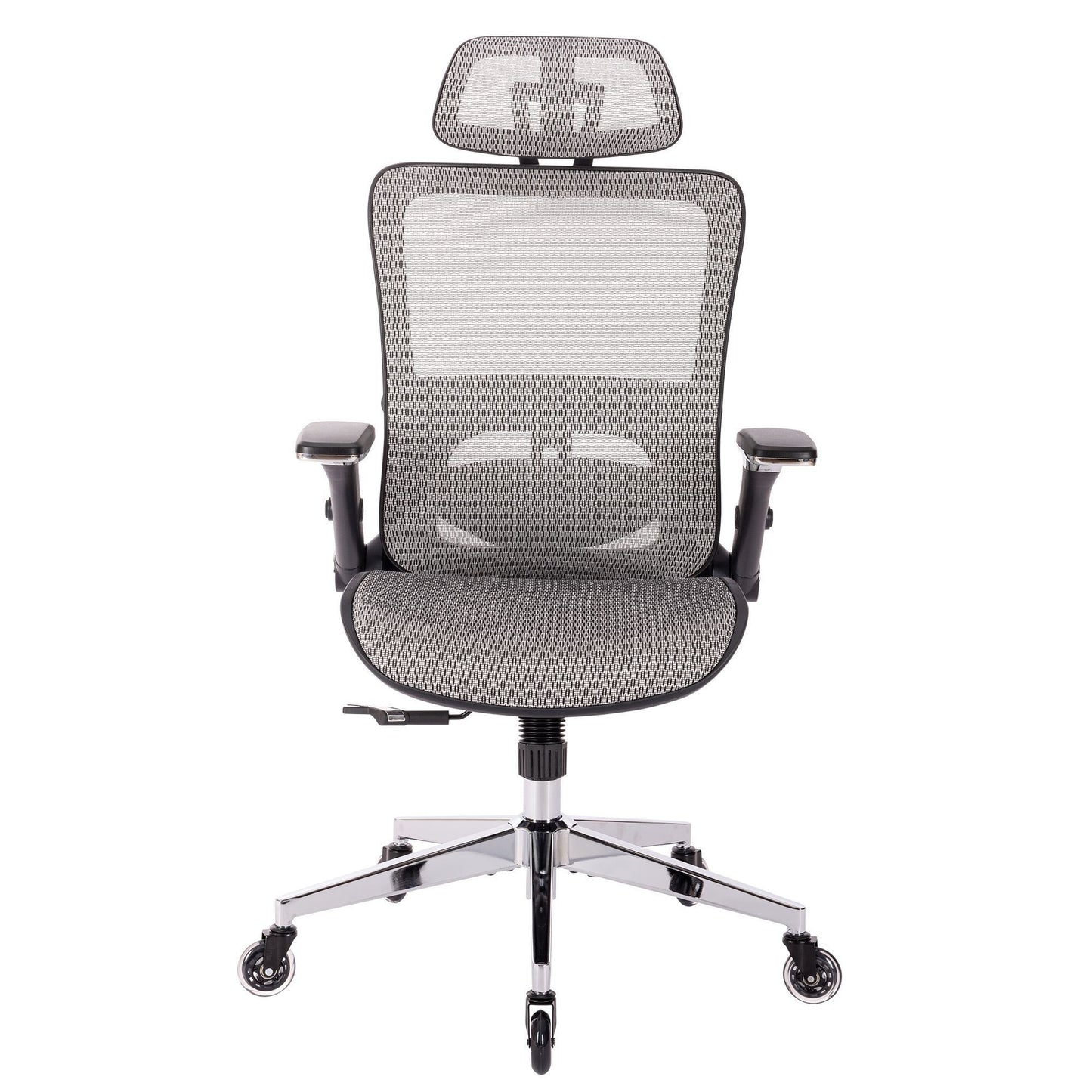 Ergonomic High Back Mesh Office Chair with Adjustable Headrest, Flip-Up Arms, Lumbar Support, Tilt Lock, Chrome Legs