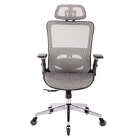 Ergonomic High Back Mesh Office Chair with Adjustable Headrest, Flip-Up Arms, Lumbar Support, Tilt Lock, Chrome Legs