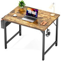 Modern Simple Style Wooden Work Office Desks With Storage,40 Inch,Black