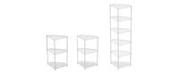 6 Tier Corner Wire Shelf Rack Adjustable Metal Heavy Duty Free Standing Storage Display for Bathroom Living Room Kitchen White