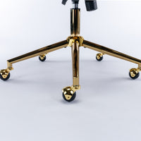 Premium Spring Cushioned Adjustable Desk Chair With Hand-Pulled Buttons And Golden Metal Base