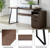 Home Office Computer Desk with Drawers and Hanging File Storage 65 Inch Writing Study Table for Workspace Organization