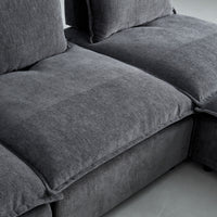 Adjustable Backrest Armless Upholstered Lounge Chair with Removable Pillow for Living Room and Bedroom