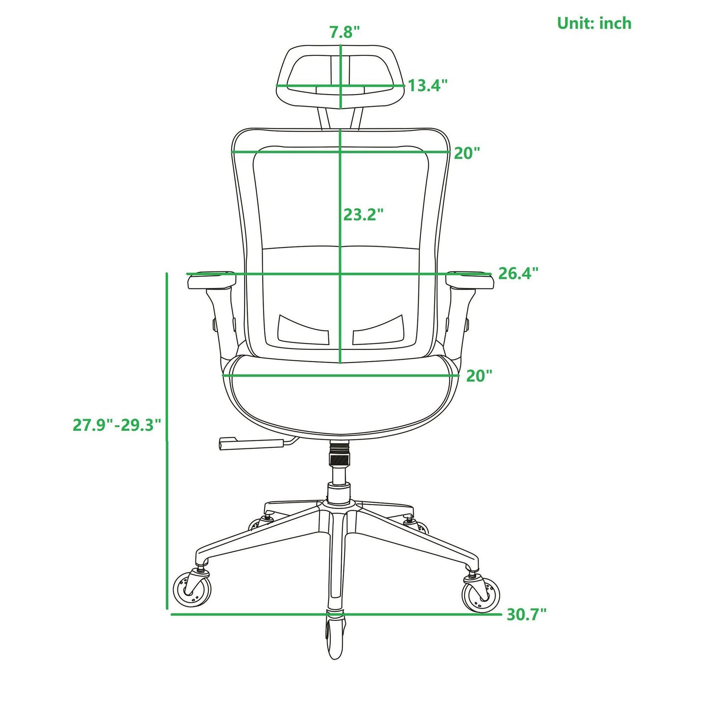 Ergonomic High Back Mesh Office Chair with Adjustable Headrest, Flip-Up Arms, Lumbar Support, Tilt Lock, Chrome Legs