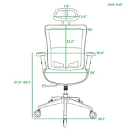 Ergonomic High Back Mesh Office Chair with Adjustable Headrest, Flip-Up Arms, Lumbar Support, Tilt Lock, Chrome Legs