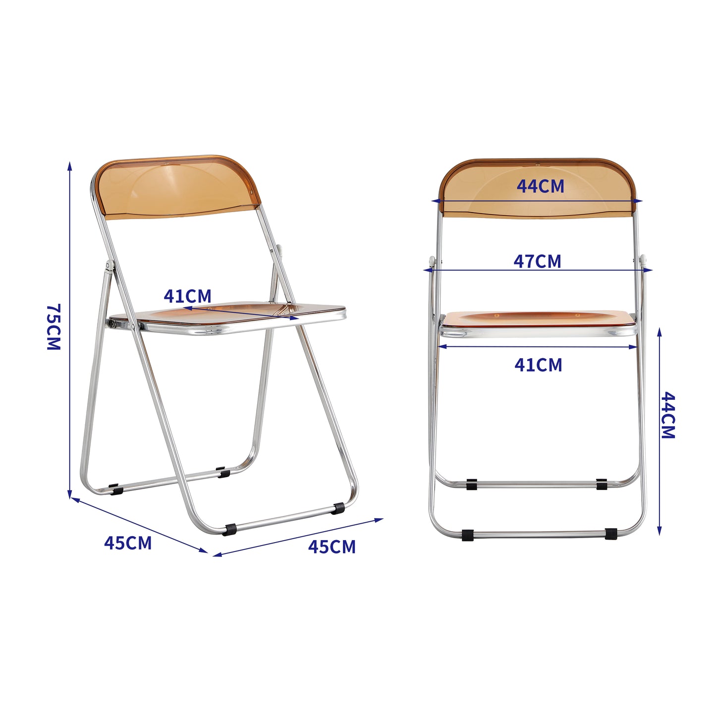 Clear Plastic Stackable Folding Chairs for Small Spaces Durable and Comfortable Dining Living Room Office Use