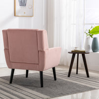 Modern Soft Velvet Ergonomic Accent Chair for Living Room Bedroom Indoor Use with Black Legs