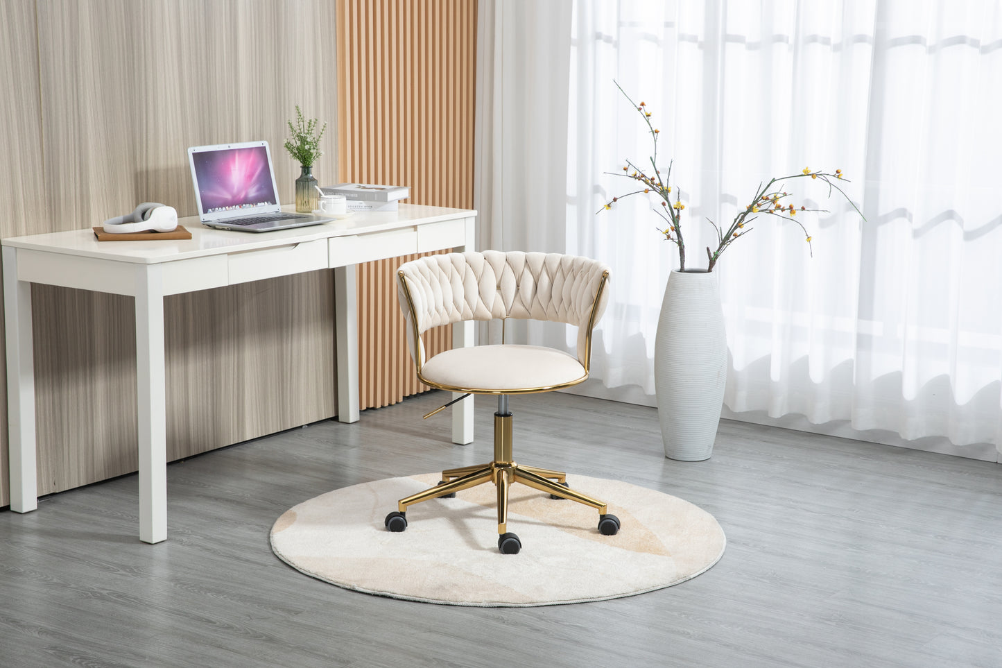 Computer Chair Office Chair Adjustable Swivel Chair Fabric Seat Home Study Chair