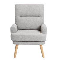 Mid Century Modern Accent Chair and Ottoman Set with Adjustable Backrest for Living Room Bedroom and Study