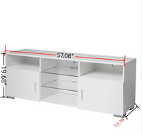 Modern TV Stand for 32-60 inch TV with Drawer and LED Lights Entertainment Center for Living Room Game Room Bedroom