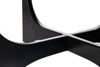 36 Inch Round Wooden Coffee Table for Living Room Reception Room Black Finish