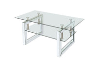 Transparent Tempered Glass Coffee Table 39.4 Inch Modern Design Living Room Furniture Stylish and Durable