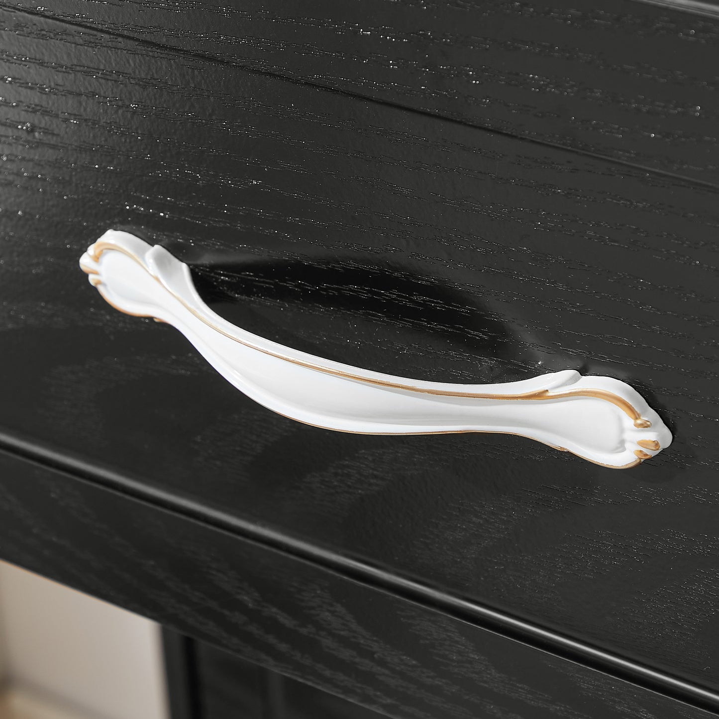 Modern 5 Tier Chest of Drawers with Metal Pulls for Bedroom Living Room Organizer Black 25.2L x 15.8W x 43.5H