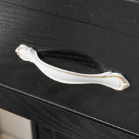 Modern 5 Tier Chest of Drawers with Metal Pulls for Bedroom Living Room Organizer Black 25.2L x 15.8W x 43.5H