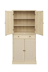 4 Door Storage Cabinet with 1 Drawer and 4 Adjustable Shelves for Home Office Organization