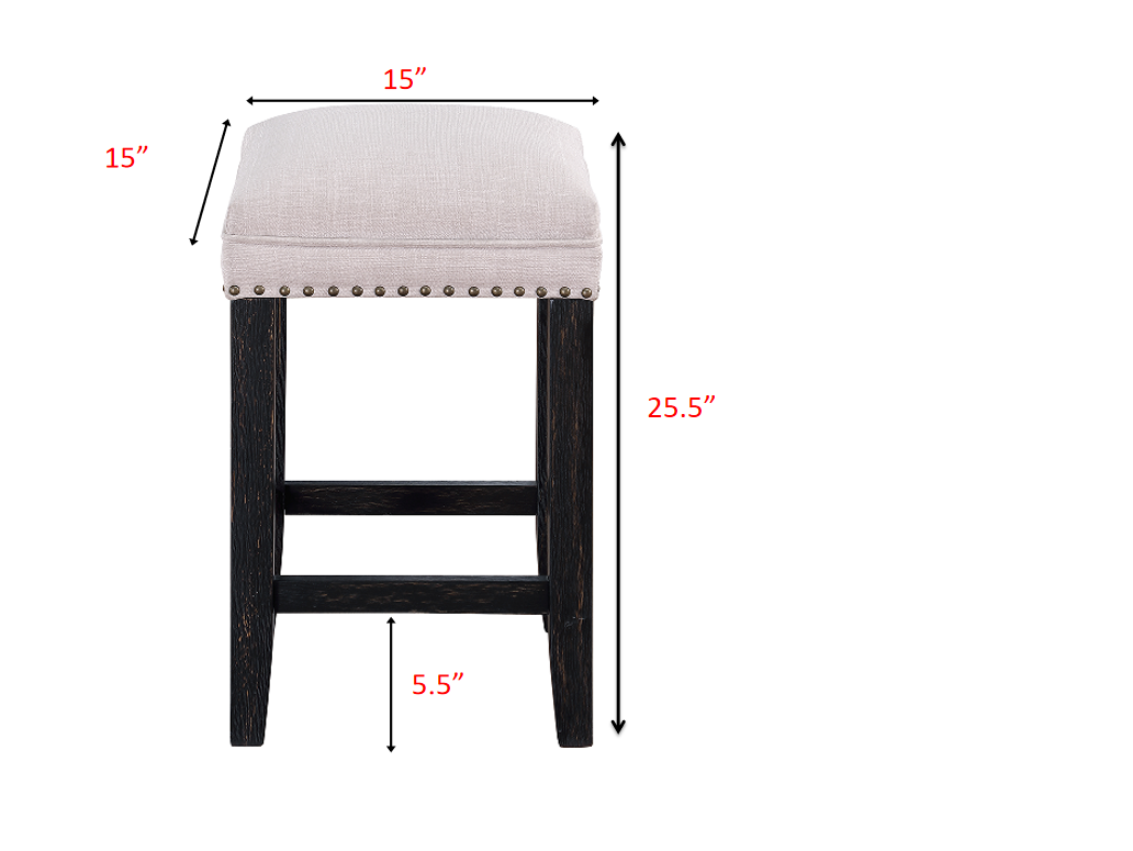 Farmhouse 24in Height Barstools for 34-38in Counter Island Upholstered Stools for Kitchen Dining Room