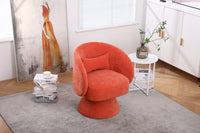 Stylish Swivel Accent Armchair With Round Barrel Design, Cozy Fabric Seating For Living Room Or Bedroom - Beige