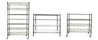 7 Tier Heavy Duty Wire Shelving Unit 2450 LBS Capacity Adjustable Metal Garage Storage Shelves with Wheels Black