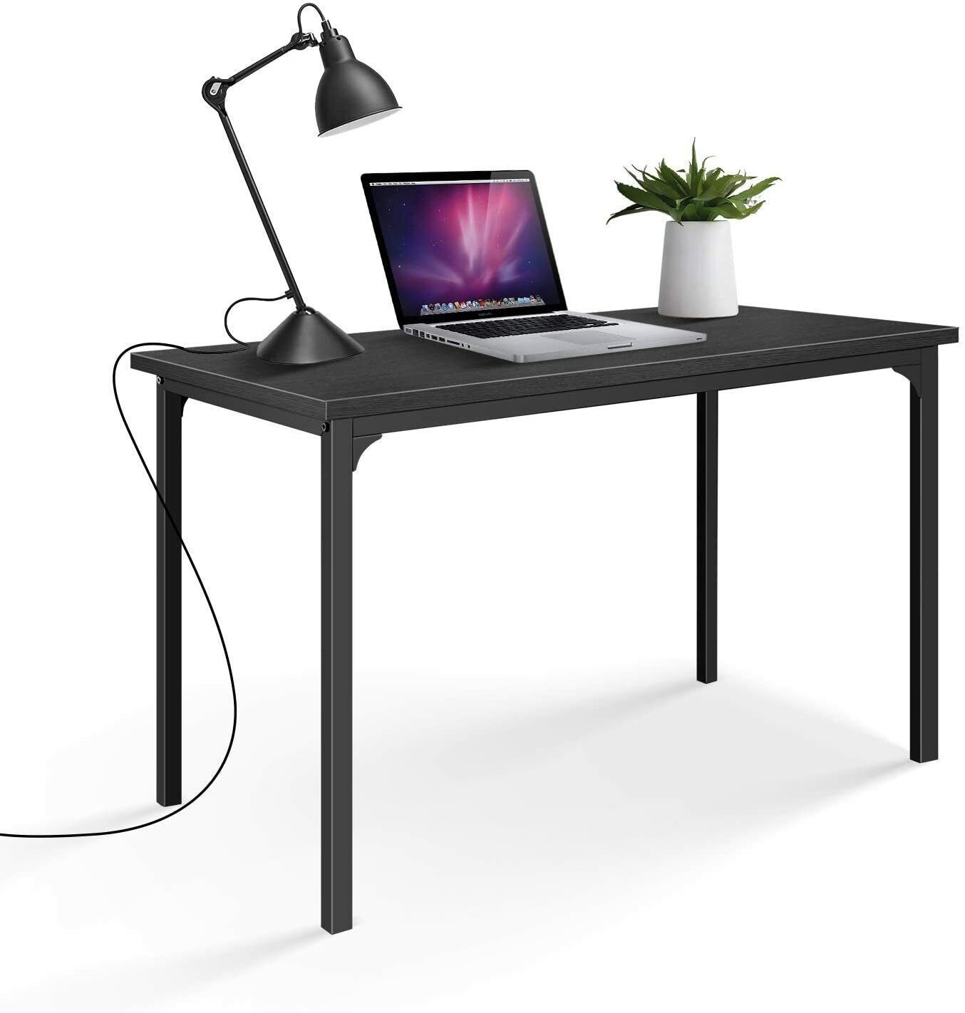 Modern Simple Style Home Office Computer Desk for Working Studying Writing or Gaming Black