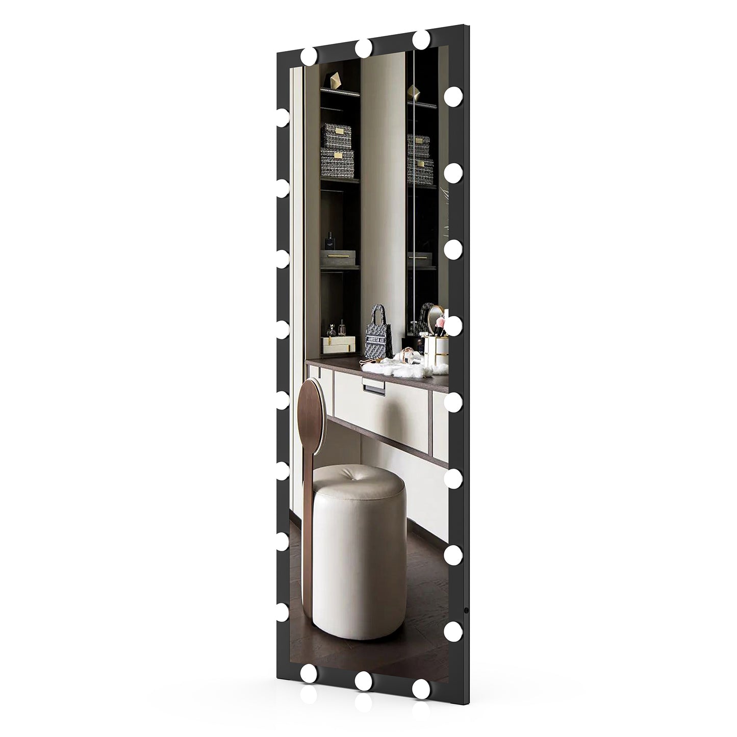 Full Length Mirror with Lights 3 Color Modes Lighted Standing Floor Mirror for Dressing Room Bedroom Wall Mounted Touch Control 63x24inch